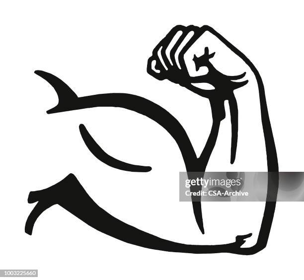 stockillustraties, clipart, cartoons en iconen met gespierde arm - spier