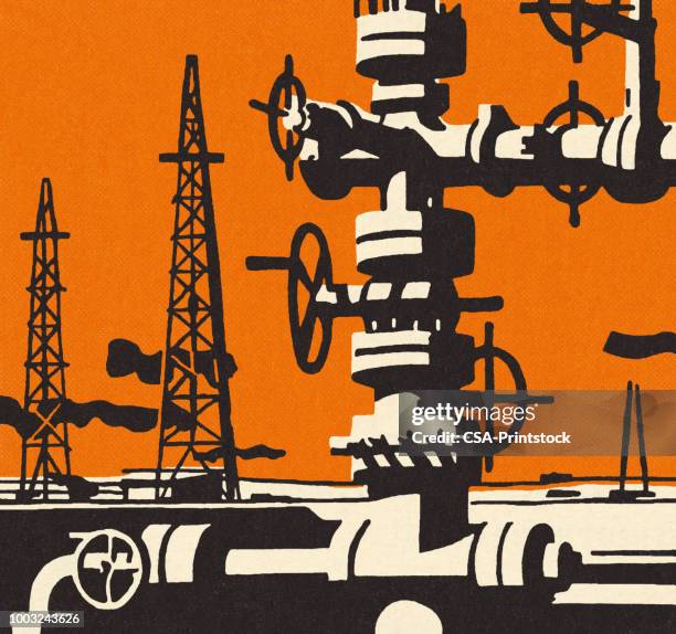 ilustrações, clipart, desenhos animados e ícones de refinaria de petróleo - oleoduto