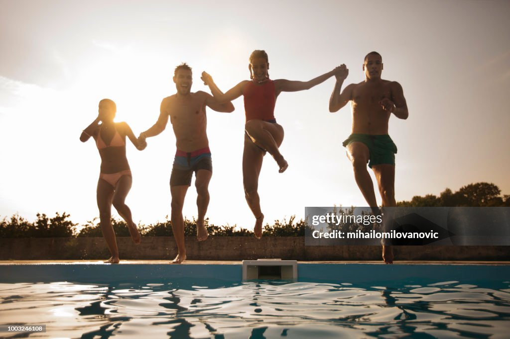 Middle Friends Pool Friends At The Swimming Pool High-Res Stock Photo - Getty Images