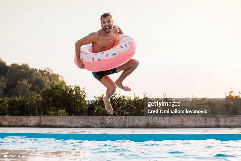 A jump with inflatable ring