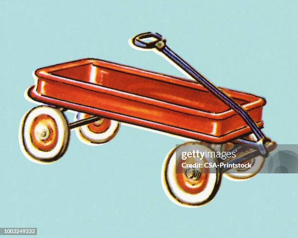 toy red wagon - toy wagon stock illustrations