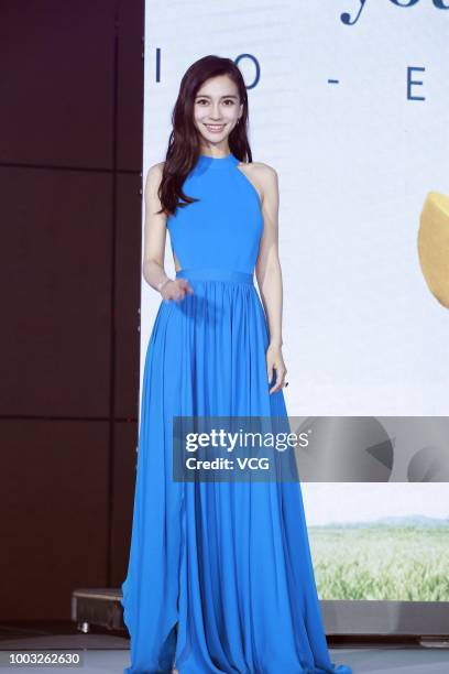 Actress Angelababy attends Bio-E event on July 18, 2018 in Shanghai, China.