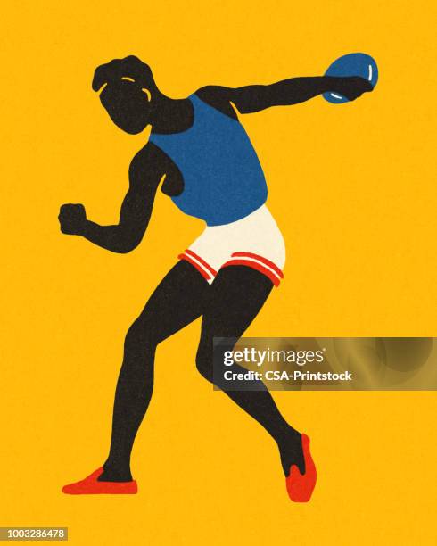 illustrations, cliparts, dessins animés et icônes de lanceur de disque - discus