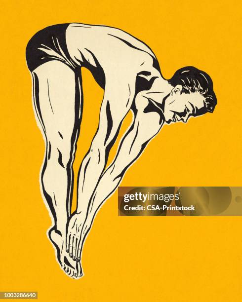 diver - man diving in pool stock illustrations