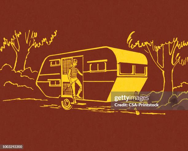 camper - trailer stock illustrations