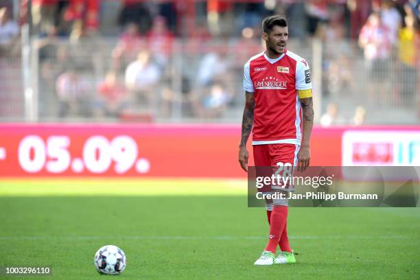 Christopher Trimmel of 1 FC. Union Berlin during the test match between Union Berlin and FC Girondins Bordeaux at Stadion an der alten Foersterei on...