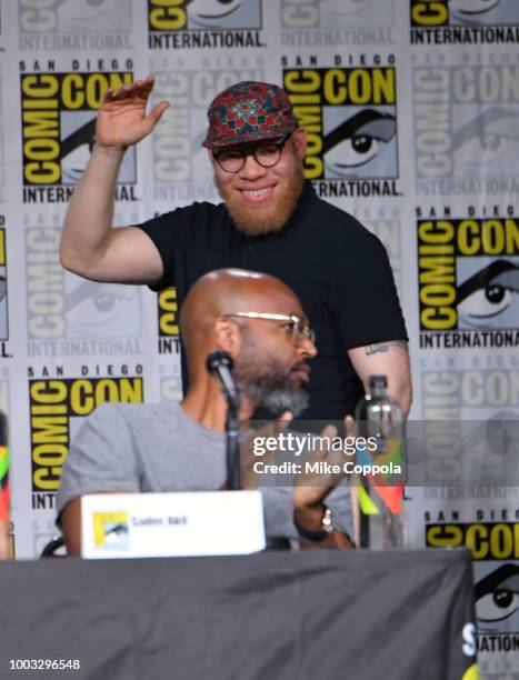 Marvin 'Krondon' Jones walks onstage at the "Black Lightning" Special Video Presentation and Q&A during Comic-Con International 2018 at San Diego...