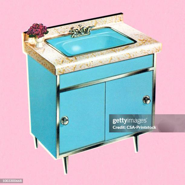 bathroom sink - bathroom interior design stock illustrations