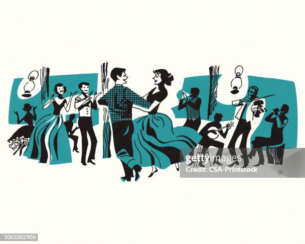 stockillustraties, clipart, cartoons en iconen met ballroom dansen - balzaal