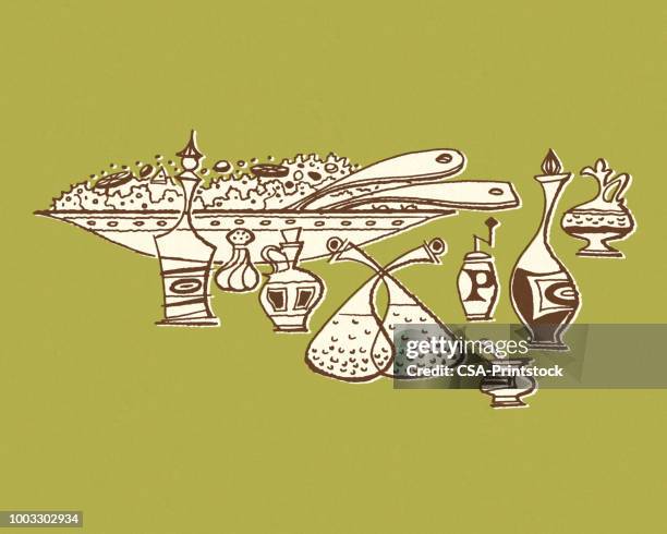 illustrazioni stock, clip art, cartoni animati e icone di tendenza di insalatiera - aceto