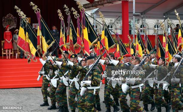 Military parade is held to celebrate the 187th anniversary of Belgium's National Day, in Brussels, Belgium on July 21, 2018.
