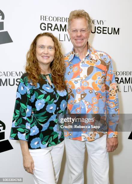 Johnette Downing and Scott Billington attend Swamp Romp: Louisiana Roots Music for Families at The GRAMMY Museum on July 21, 2018 in Los Angeles,...