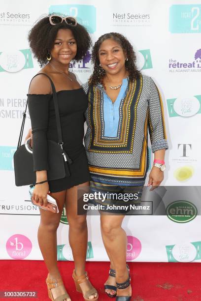 Guests attend The Inaugural Hamptons Interactive Influencer Brunch Hosted By East End Taste Produced By Ticket2Events at Topping Rose House on July...