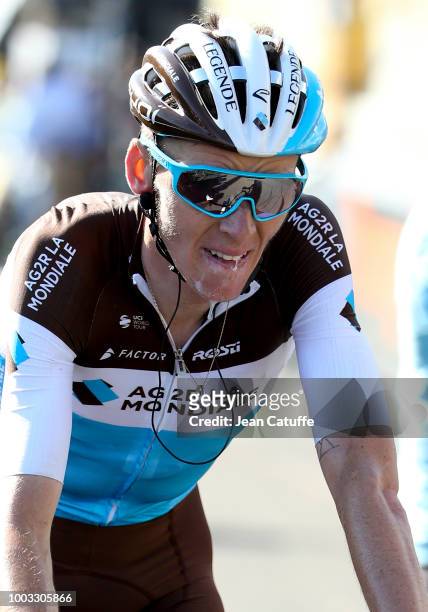 Romain Bardet of France and AG2R La Mondiale finishing stage 14 of Le Tour de France 2018 between Saint Paul Trois Chateaux and Mende on July 21,...