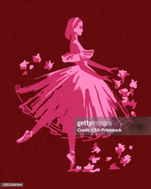 stockillustraties, clipart, cartoons en iconen met ballerina - alleen volwassenen