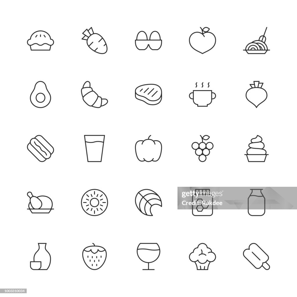 Food and Drink Icons Set 2 - Thin Line Series