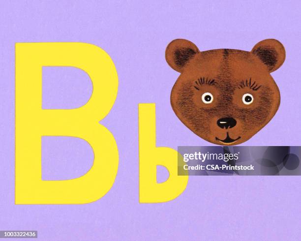 b as in bear - letter b stock illustrations