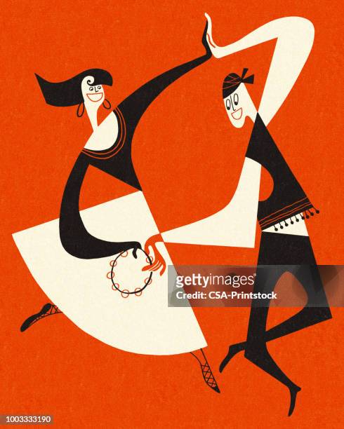 ilustrações, clipart, desenhos animados e ícones de casal dançando - povo rom