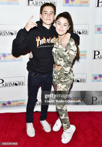 Caden Conrique and Dylan Conrique arrive at the Boys of Summer Tour Kick Off Show at Whisky a Go Go on July 21, 2018 in West Hollywood, California.