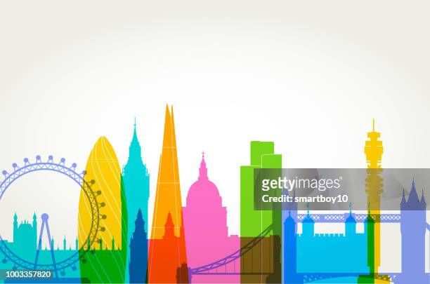 london skyline - international landmark stock illustrations