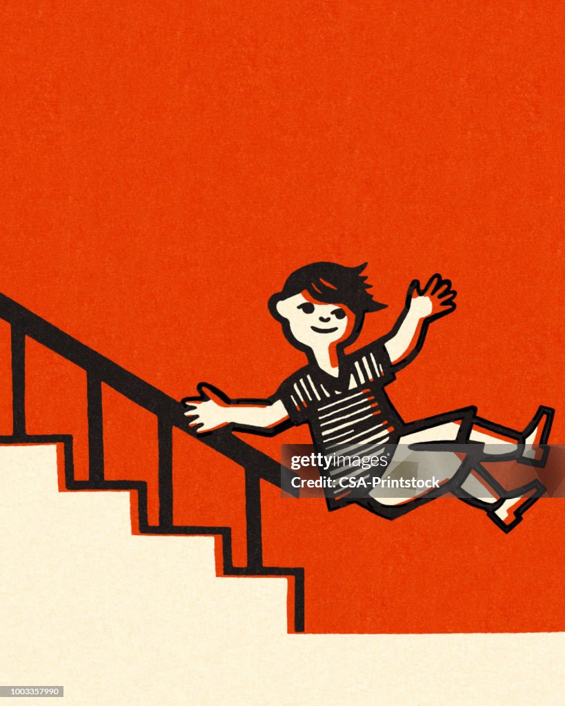 Cartoon Falling Down Stairs