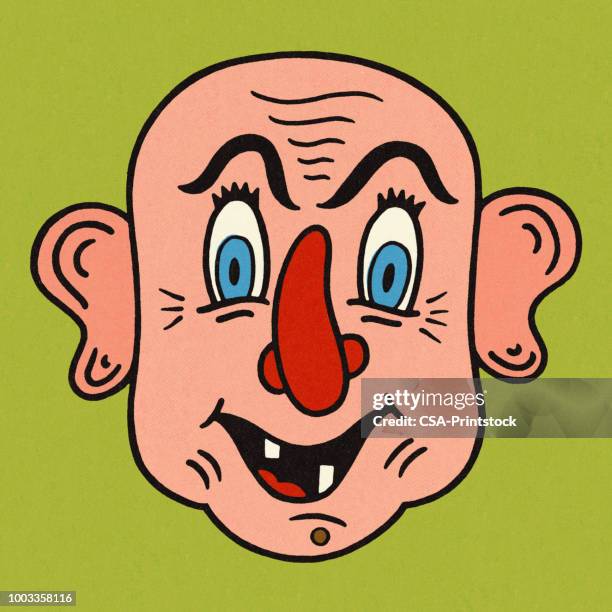 goofy face - man eyebrows stock illustrations