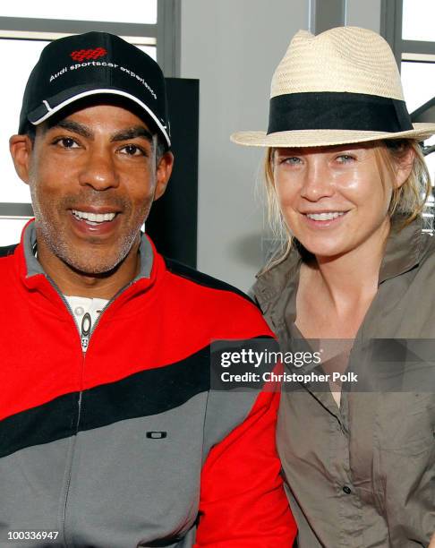 Music producer Chris Ivery and actress Ellen Pompeo attend "Learn to Ride" with the Audi Sportscar Experience 2010, presented by Oakley at Infineon...