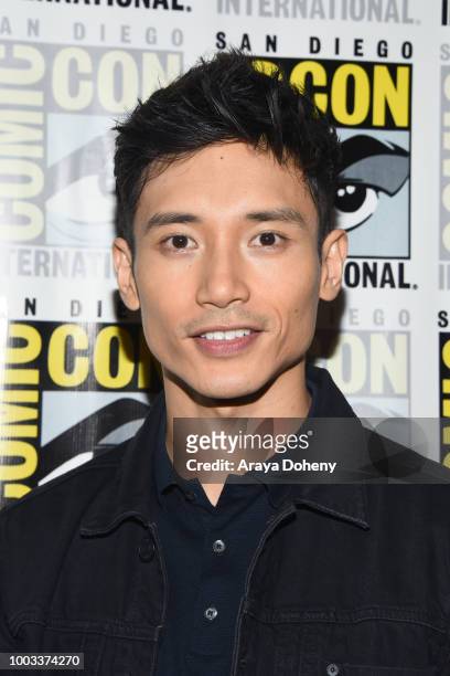 Manny Jacinto attends the 'The Good Place' Press Line during Comic-Con International 2018 at Hilton Bayfront on July 21, 2018 in San Diego,...