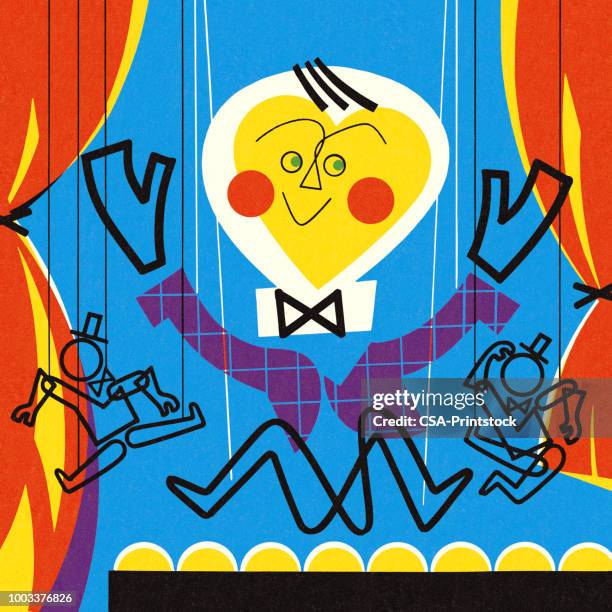 puppets on a stage - broadway performer stock illustrations
