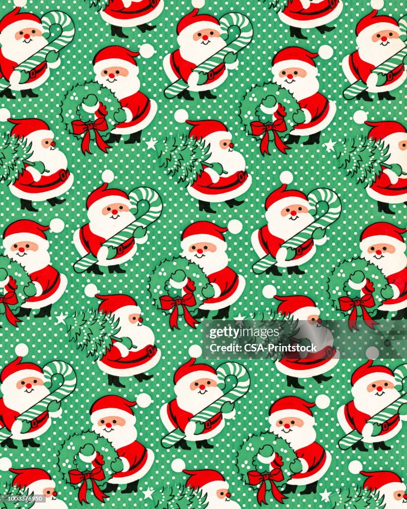 Large Santa Pattern Santa Claus Pattern High-Res Vector Graphic - Getty Images