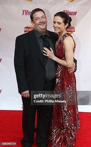 Johnny Vegas and partner attend the TV Now Awards on May 22, 2010 in Dublin, Ireland.