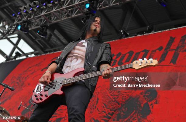 Guitarist Tobin Esperance of Papa Roach performs during the 2010 Rock On The Range festival at Crew Stadium on May 22, 2010 in Columbus, Ohio.