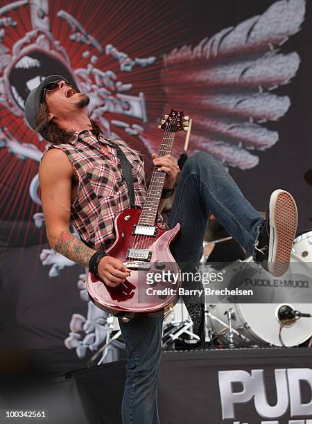 Guitarist Paul Phillips of Puddle of Mudd performs during the 2010 Rock On The Range festival at Crew Stadium on May 22, 2010 in Columbus, Ohio.