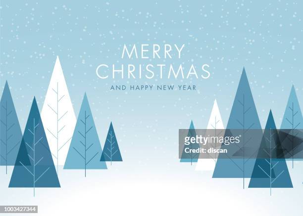 weihnachten hintergrund mit bäumen. - grußkarte stock-grafiken, -clipart, -cartoons und -symbole