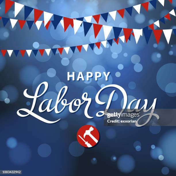happy labor day - labor day stock illustrations