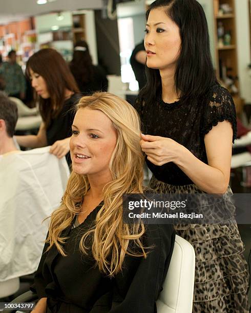 Ali Fedotowsky at Gavert Atelier salon on May 22, 2010 in Beverly Hills, California.