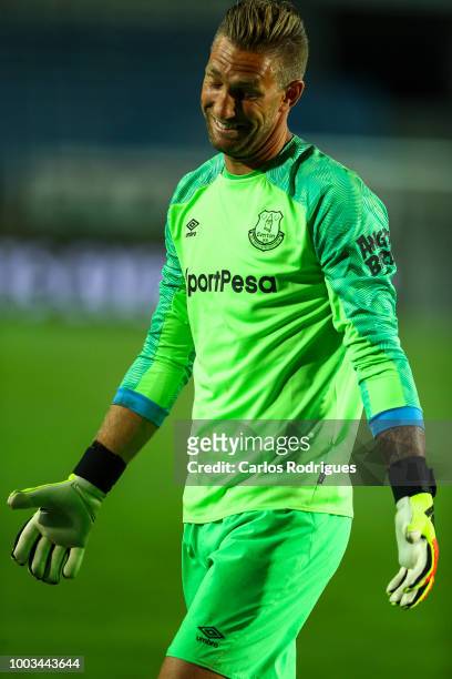 Maarten Stekelenburg of Everton FC reacts during the match between Everton FC and LOSC Lille for Algarve Football Cup 2018 at Estadio do Algarve on...