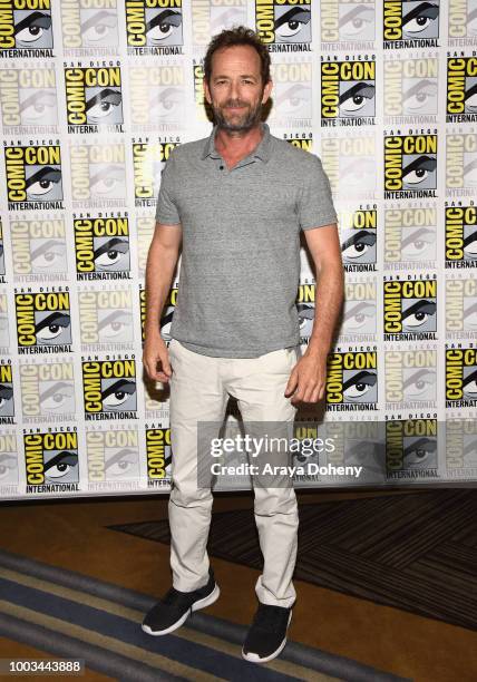 Luke Perry attends the 'Riverdale' Press Line during Comic-Con International 2018 at Hilton Bayfront on July 21, 2018 in San Diego, California.