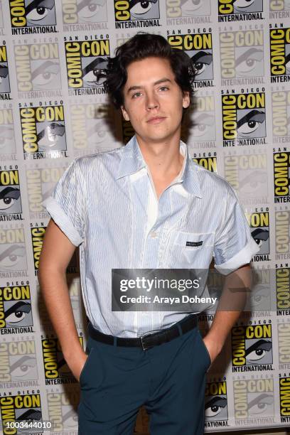 Cole Sprouse attends the 'Riverdale' Press Line during Comic-Con International 2018 at Hilton Bayfront on July 21, 2018 in San Diego, California.