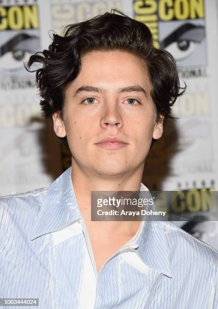 Cole Sprouse attends the 'Riverdale' Press Line during Comic-Con International 2018 at Hilton Bayfront on July 21, 2018 in San Diego, California.