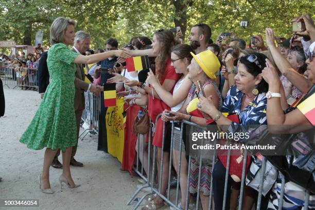 King Philippe of Belgium, Queen Mathilde of Belgium, Princess Elisabeth, Prince Gabriel of Belgium, Prince Emmanuel of Belgium and Princess Eleonore...