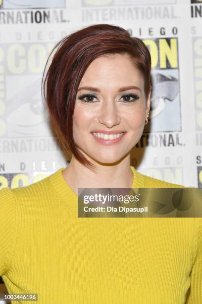 Chyler Leigh attends the 'Supergirl' Press Line during Comic-Con International 2018 at Hilton Bayfront on July 21, 2018 in San Diego, California.