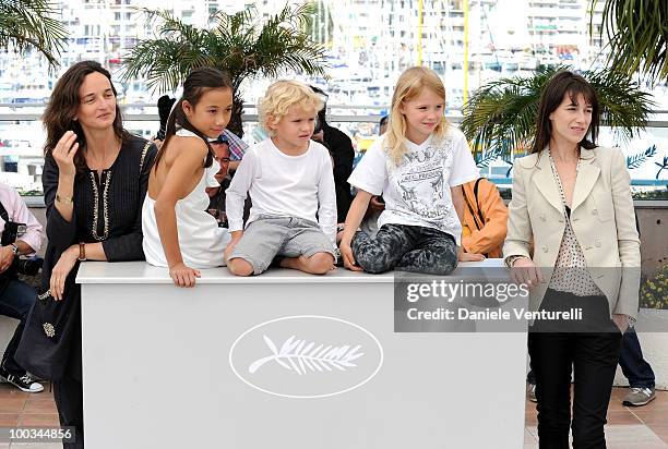 Director Julie Bertucelli, actress Zoe Boe, actor Gabriel Gotting, actress Morgana Davies and actress Charlotte Gainsbourg attend "The Tree" Photo...