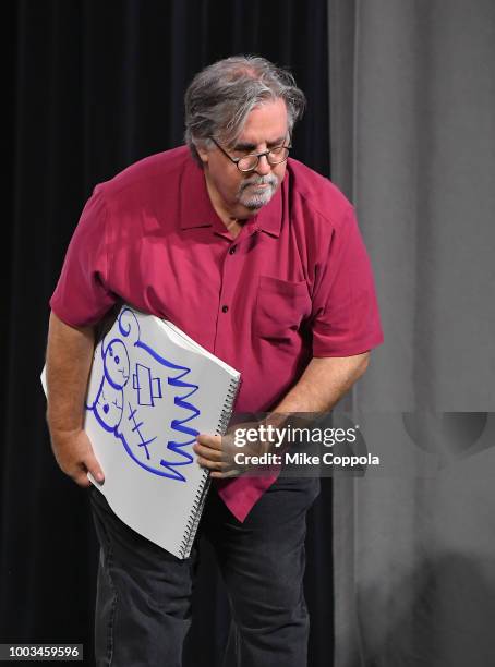 Matt Groening speaks onstage at "The Simpsons" Panel during Comic-Con International 2018 at San Diego Convention Center on July 21, 2018 in San...