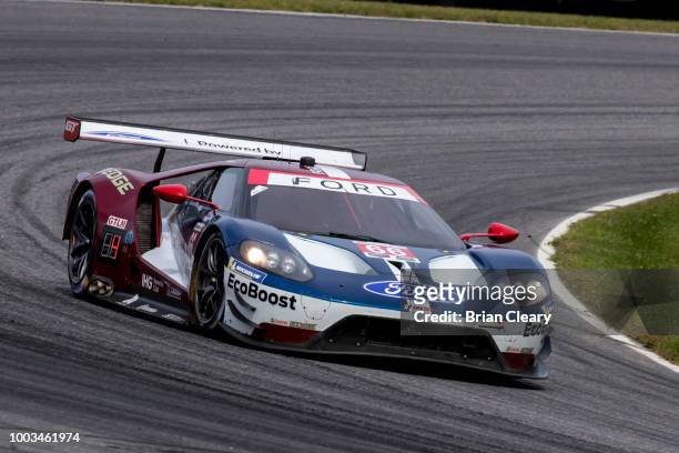 The Ford GT of Joey Hand and Dirk Mueller, of Germany, races on the track during the IMSA WeatherTech Series race at Lime Rock Park on July 21, 2018...
