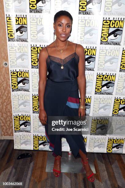 Christine Adams attends the 'Black Lightning' Press Line during Comic-Con International 2018 at Hilton Bayfront on July 21, 2018 in San Diego,...