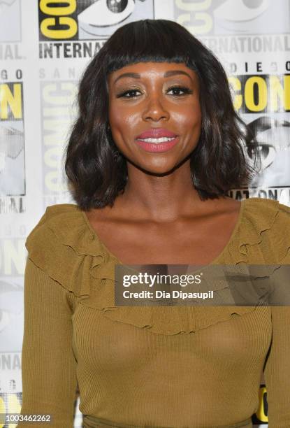 Amanda Warren attends the 'The Purge' Press Line during Comic-Con International 2018 at Hilton Bayfront on July 21, 2018 in San Diego, California.