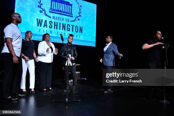 Byron Nichols, Ronnette Harrison, Victoria Purcell, Matthew Robinson, CEO of NEWorks Productions Nolan Williams, and Messiah Ramkissoon appear on...