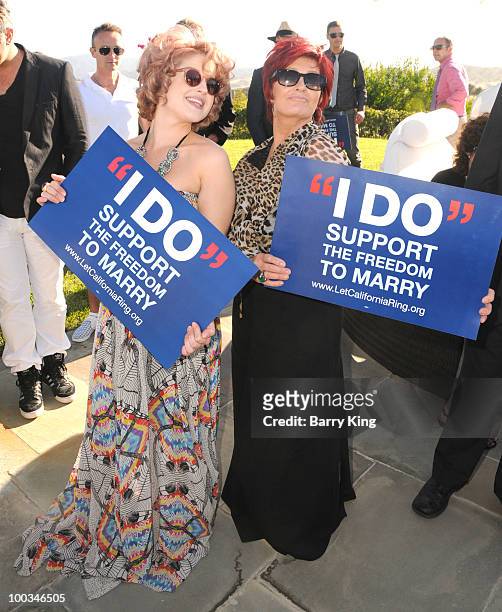 Actress/television personality Sharon Osbourne and actress Kelly Osbourne attend Equality California's Harvey Milk Day Celebration At The Osbourne...