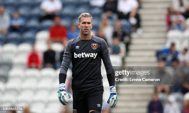Adrian of West Ham United during the Pre-Season Friendly between Preston North End and West Ham United at Deepdale on July 21, 2018 in Preston,...